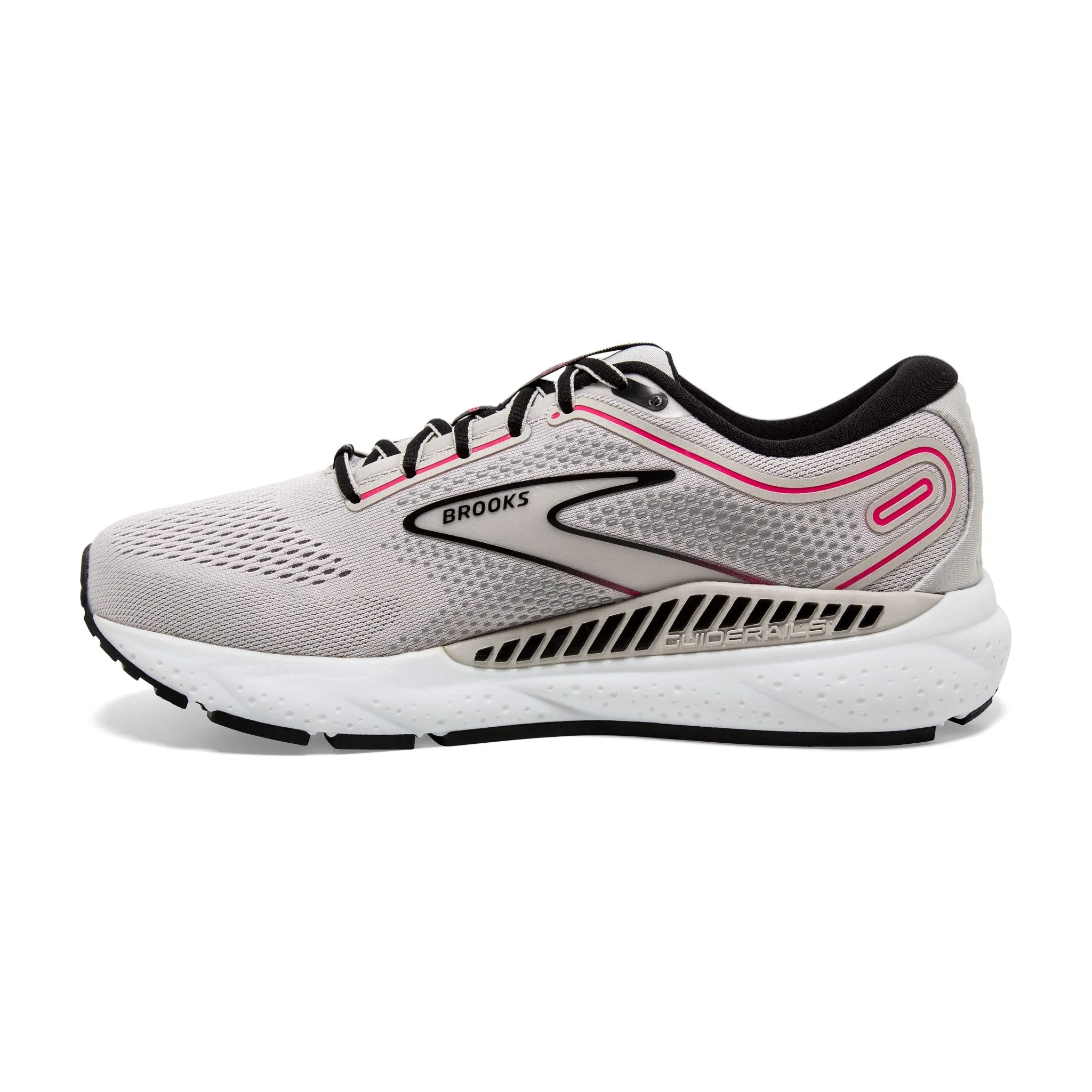 Women's Brooks Ariel GTS 23 Running Shoe in Grey/Black/Pink