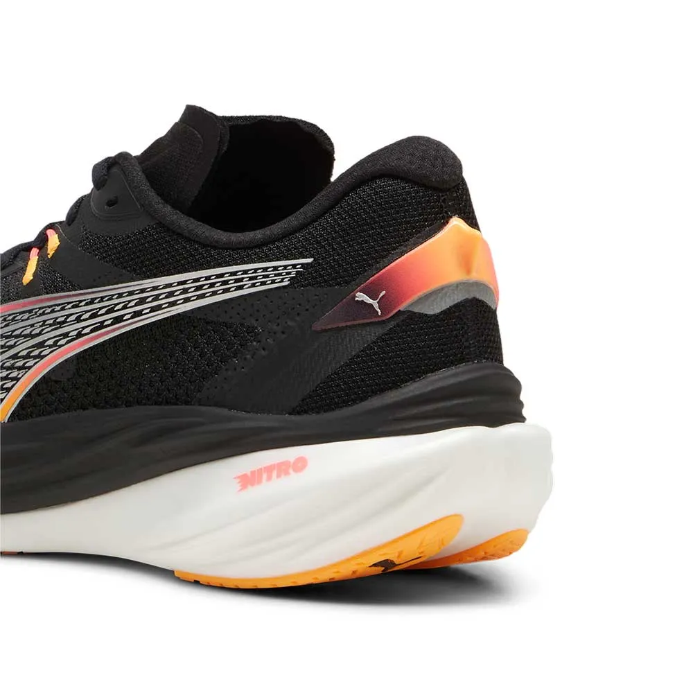 Women's Deviate Nitro 3 Running Shoes - PUMA Black-Sunset Glow-Sun Stream - Regular (B)