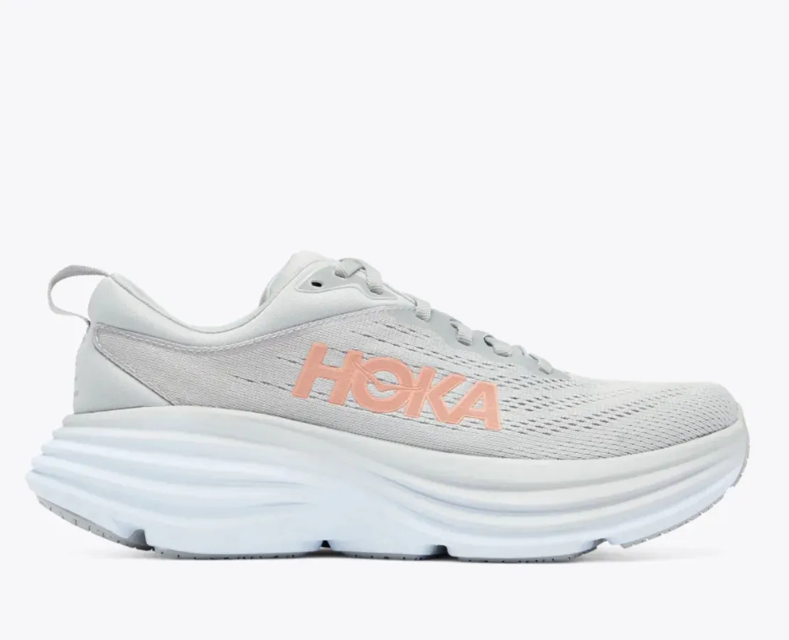 Women's HOKA Bondi 8 Running Shoe in Harbor Mist / Lunar Rock