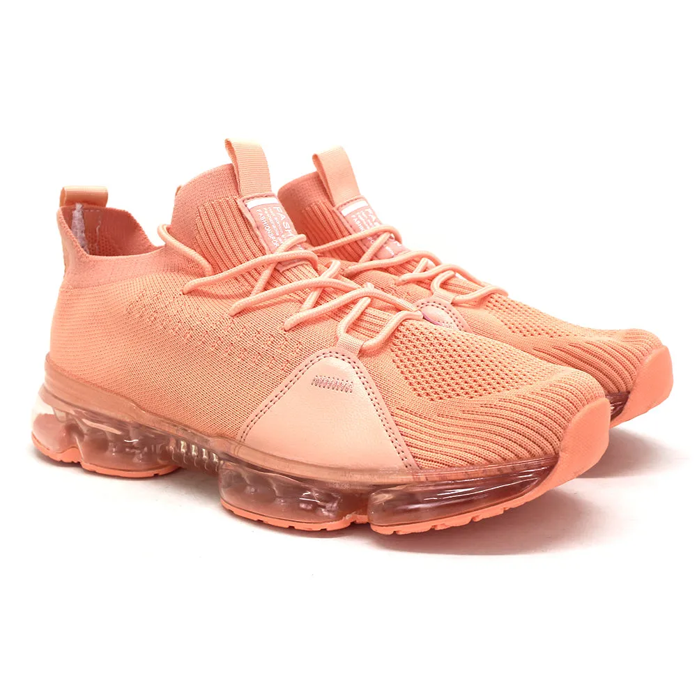 Women's Knitted Running Shoes,Peach