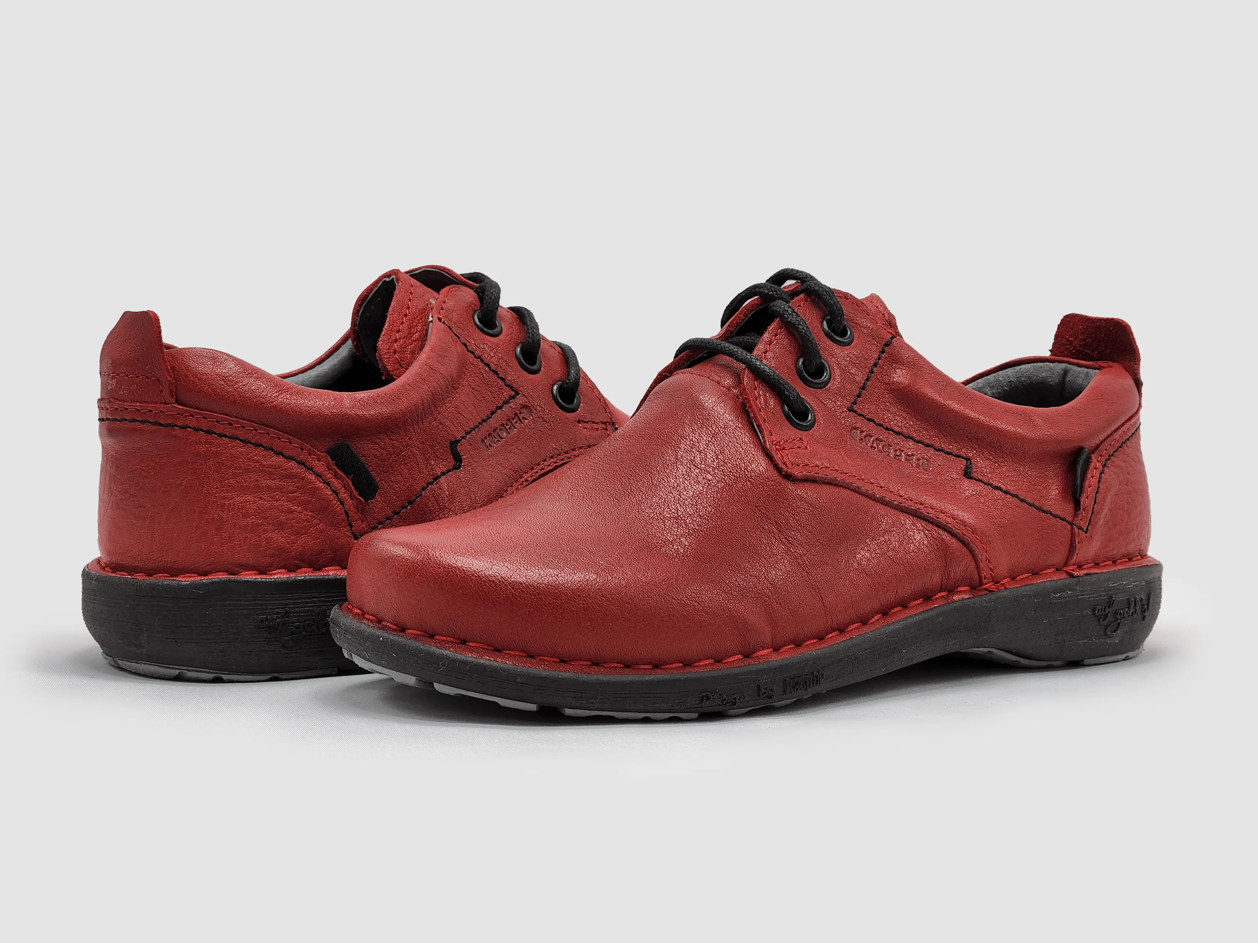 Women's Old-Fashioned Leather Shoes - Red